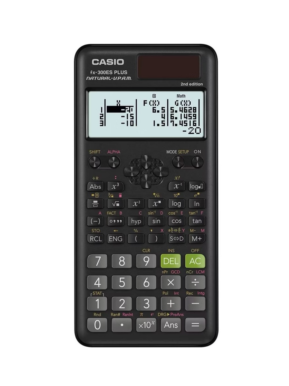 Casio Scientific Calculator in Black with Green Keys